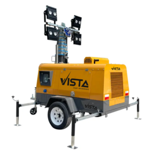 Tour d'éclairage mobile à levage hydraulique sur remorque - VISTA