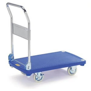 CHARIOT AVEC PLATEFORM ANTIDÉRAPANT ET ARCEAU DE POUSSÉE RABATTABLE – CASTOL