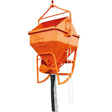 Benne à béton à tuyau couchée cylindro conique